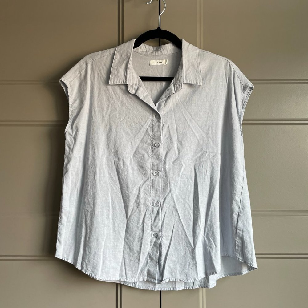 Vici Life of Ease Linen Blend Button Down Shirt